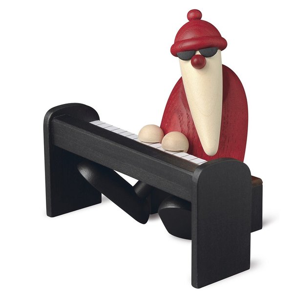 Weihnachtsmann am Piano schwarz